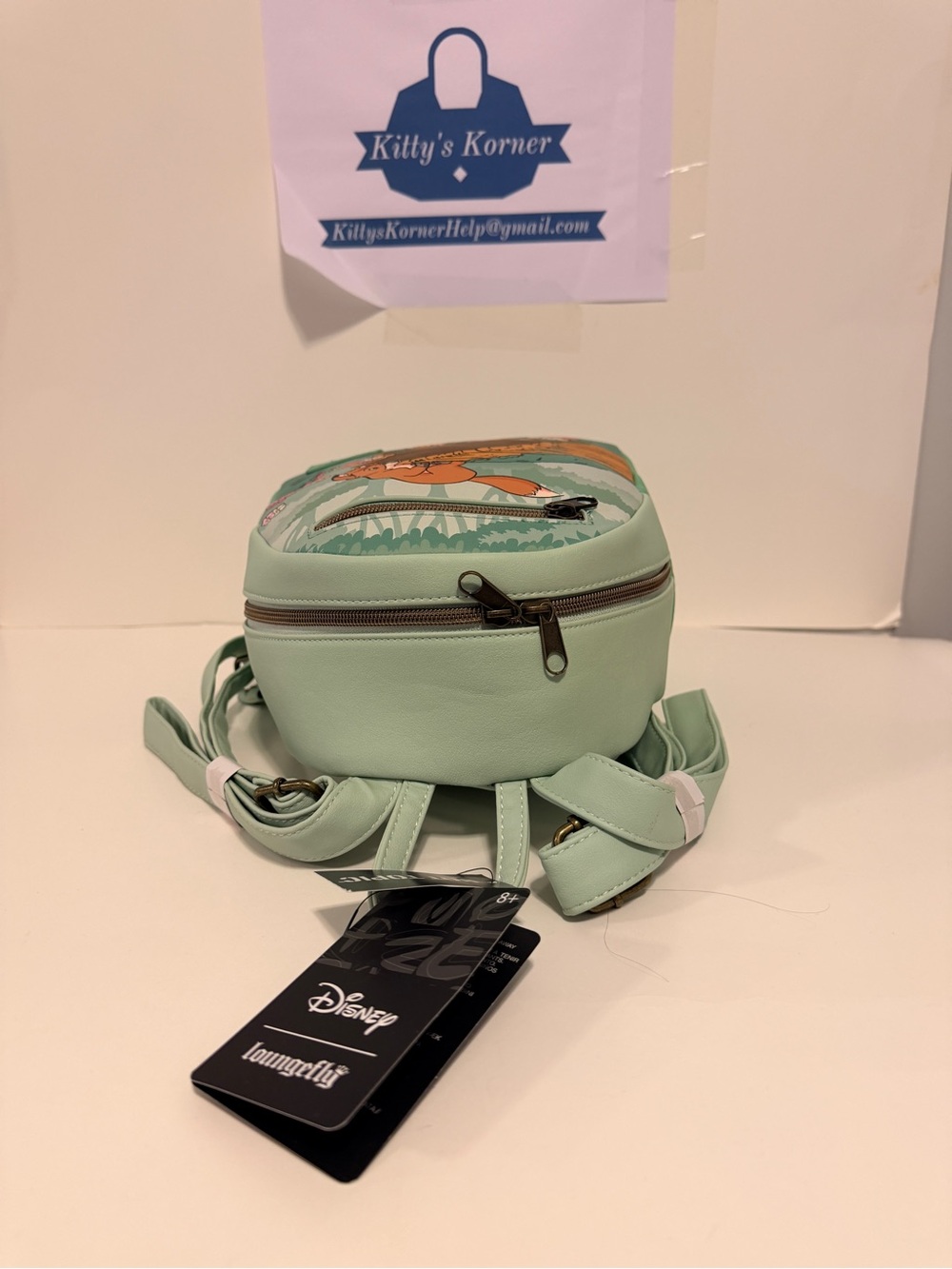 NWT Disney Loungefly Fox and the Hound Backpack - Mint Green - Picture 7 of 9